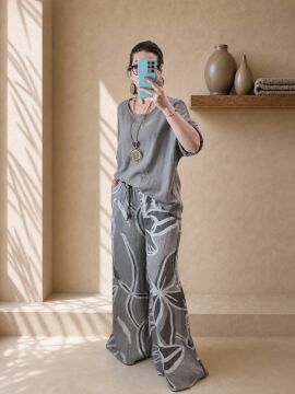 Oversize İtalyan Müslin Vizon Bluz Fango