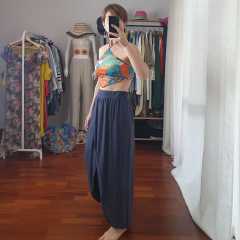 Çiçek Desen Renkli Crop Bluz