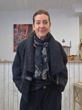 Siyah Keçe Kimono Ceket