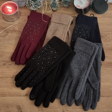 Taşlı Triko Eldiven
