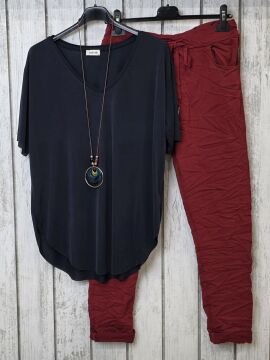 V Yaka Jarse Tişört Lacivert