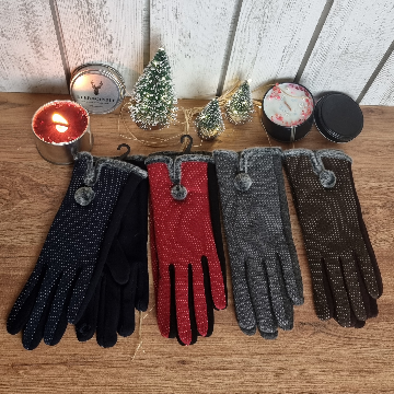 Puantiyeli İçi Kürklü Eldiven