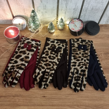 Leopar Desenli Eldiven