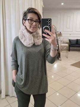 Mıknatıslı  Kürk Boyunluk  Bej