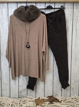 Mıknatıslı Kürk Boyunluk Kahverengi