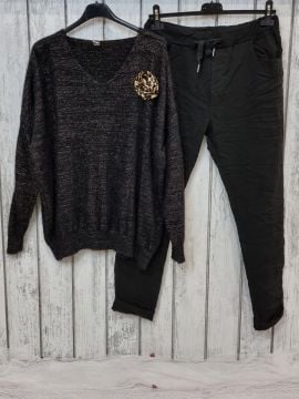 V Yaka Simli Angora Kazak Siyah