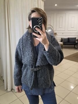 Antrasit Keçe Kimono Ceket