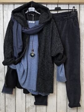 Siyah Kısa Buklet Kaban İtalyan