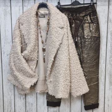 Özel Tasarım Retro Uzun Kolye Kahve