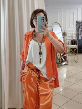 Özel Tasarım Retro Uzun Kolye Kahve