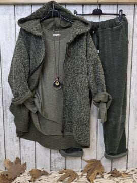 Haki Kısa Buklet Kaban İtalyan