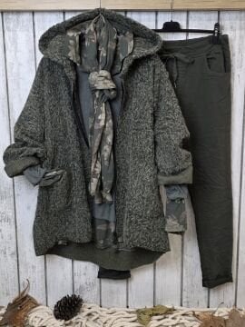 Haki Kısa Buklet Kaban İtalyan