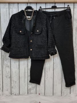 Kısa Tüvit Ceket Siyah