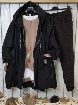 Su Geçirmez İtalyan Yağmurluk Siyah