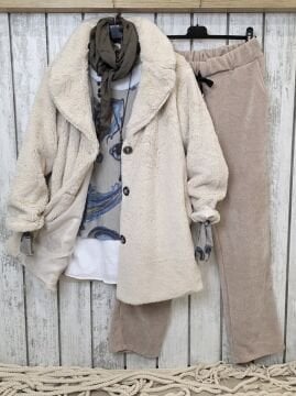 İtalyan  Kürk Kaban Bej