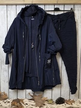 Su Geçirmez İtalyan Yağmurluk Lacivert