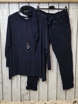 Ponponlu Viskon Fular Lacivert