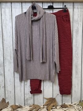 Vizon Atkılı V Yaka İtalyan Triko Kazak