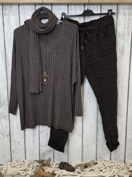 V Yaka İtalyan Triko Kahve