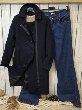 Slim Fit Lacivert Manto