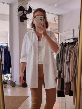 Beyaz Uzun Gömlek Tunik