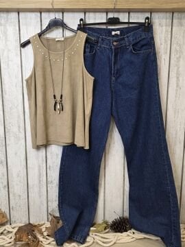 Slim Fit Bol Paça Kot Pantolon