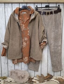 Büyük Beden İtalyan Hırka Ceket Camel