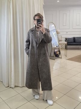 Tüylü Kaşe Vizon Kaban Manto