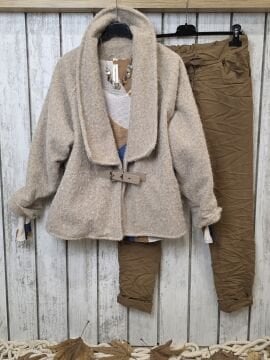 Likralı İtalyan Pantolon Koyu Camel