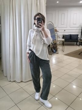 Kemerli Kadife Pantolon Haki