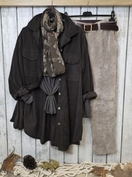 Kemerli Kadife Pantolon Bej