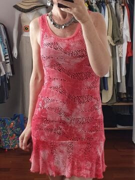 Mini Fileli Plaj Elbisesi Fuşya