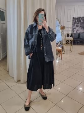 Oversize Pamuk Kot Ceket Antrasit