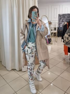 Oversize İtalyan Yağmurluk Bej