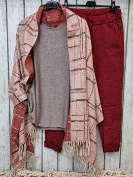 Likralı İtalyan Pantolon Bordo