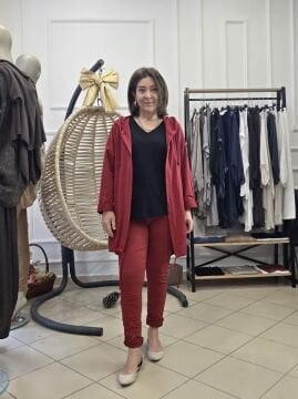 Likralı İtalyan Pantolon Bordo
