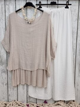 Bol Paça Ekru Aerobin Pantolon