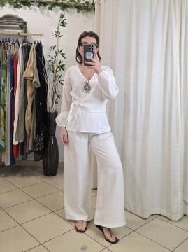 Bol Paça Ekru Aerobin Pantolon