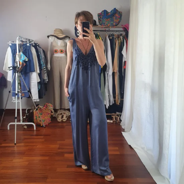 Önü İşlemeli Tasarım Tensel Tulum