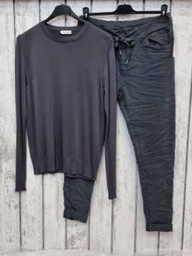 Slim Fit Yumuşak Basic Triko Bluz Antrasit