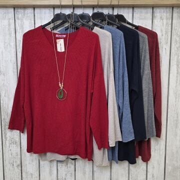 Petek Dokuma İtalyan Triko Mavi Kazak