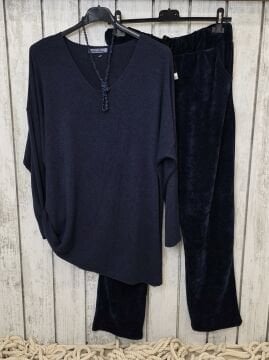 Petek Dokuma İtalyan Triko Lacivert Kazak