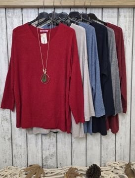 Petek Dokuma İtalyan Triko Bordo Kazak