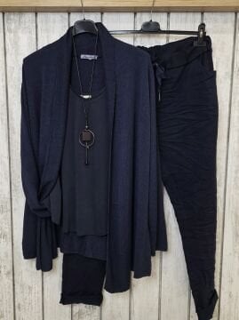 Lacivert Şal Yaka İtalyan Hırka