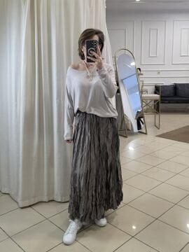 Vizon Bürümcük Uzun Saten Etek