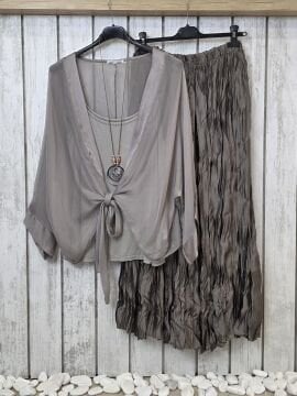 Vizon Bürümcük Uzun Saten Etek