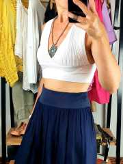 Triko Dokuma Bralet Beyaz