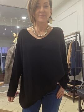 Salaş Yumuşak İtalyan Kazak Siyah