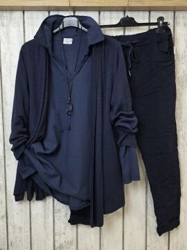 Pamuklu İnce İtalyan Gömlek Lacivert