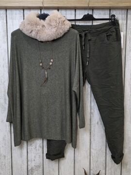 Likralı İtalyan Pantolon Haki